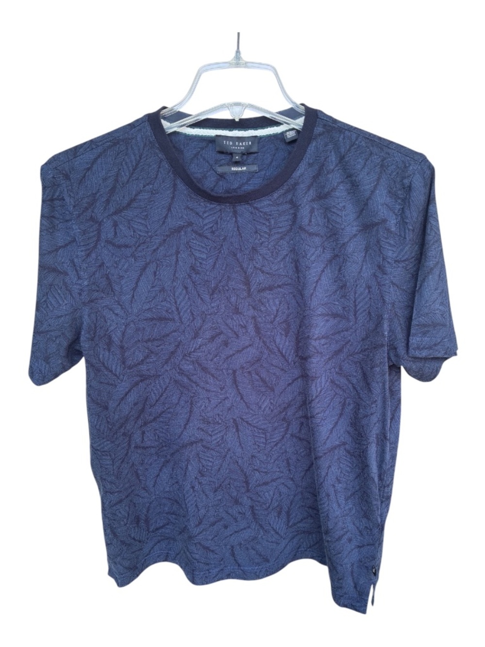 Men's Ted Baker London Blue Leaf Printed T-Shirt-Size M (Size 4)
